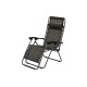 Baštenska stolica podesiva sa jastukom metalna – crno / siva Messina